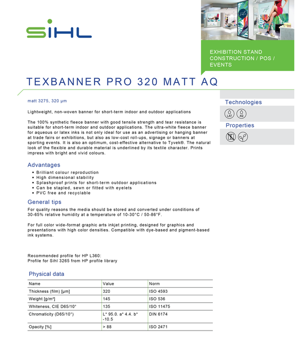 SIHL - 3275 TEXBANNER - Xtreme White