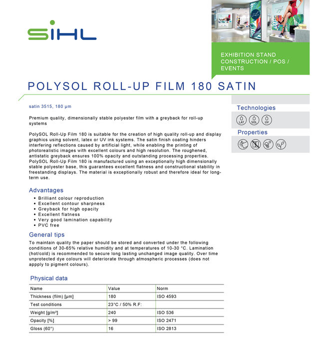 SIHL - 3515 POLYSOL - 180 Satin