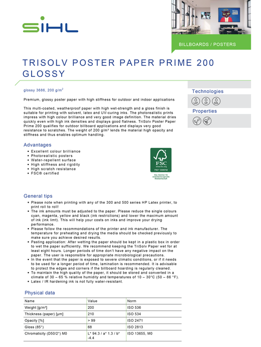 SIHL - 3686 TRISOLV - Prime 200