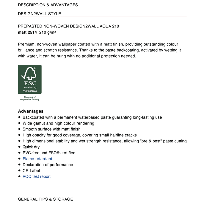 SIHL - DESIGN2 Wall - Pre-Pasted Non Woven