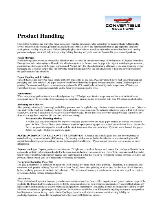 Multiloft Handling Instructions
