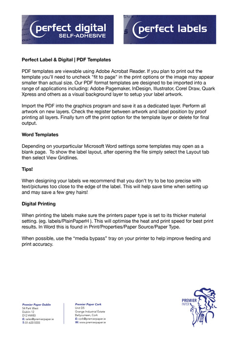 Perfect Digital Self Adhesive Printing Information